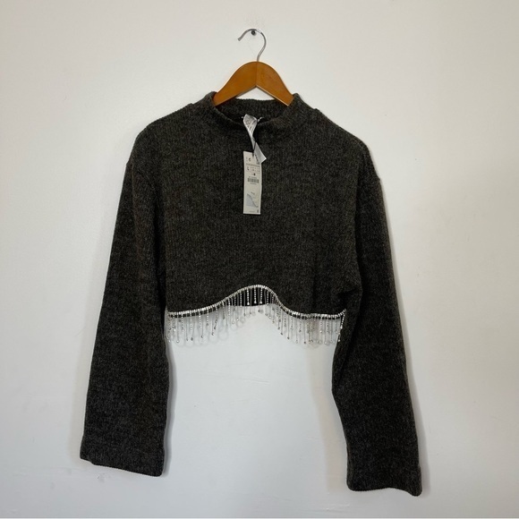 Zara Jewel Soft Cropped Sweater Blogger’s Favorite - Picture 2 of 8